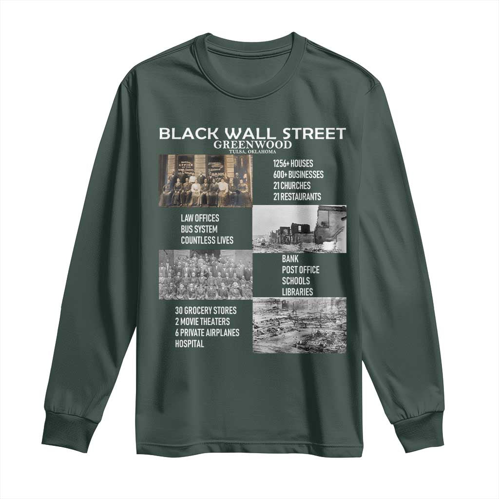 Black Wall Street Long Sleeve Shirt Greenwood African American Remembrance