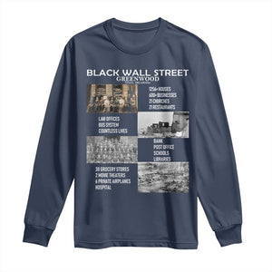 Black Wall Street Long Sleeve Shirt Greenwood African American Remembrance