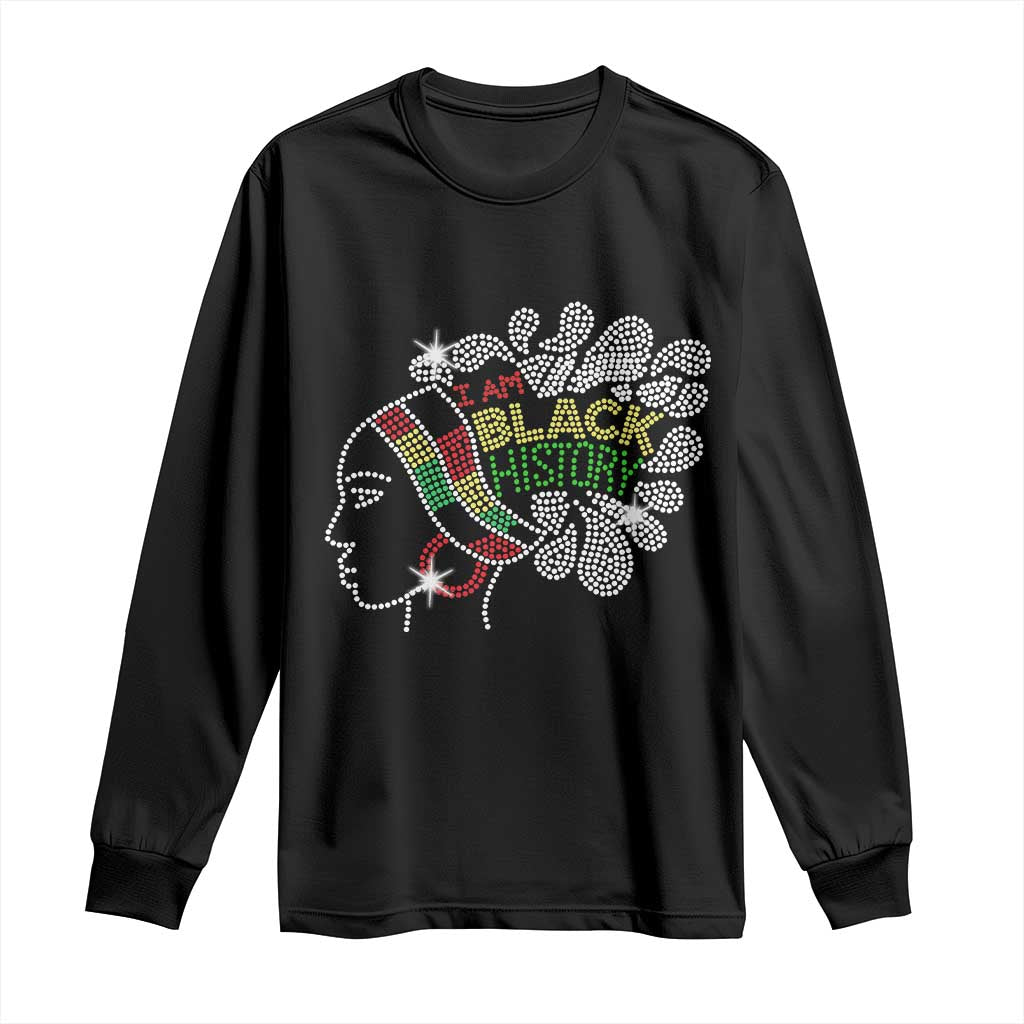 I Am Black History Long Sleeve Shirt Black Girl Sparkling