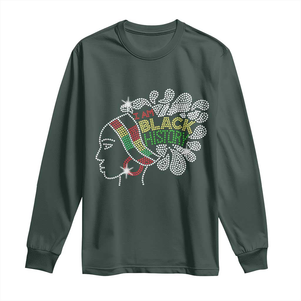 I Am Black History Long Sleeve Shirt Black Girl Sparkling