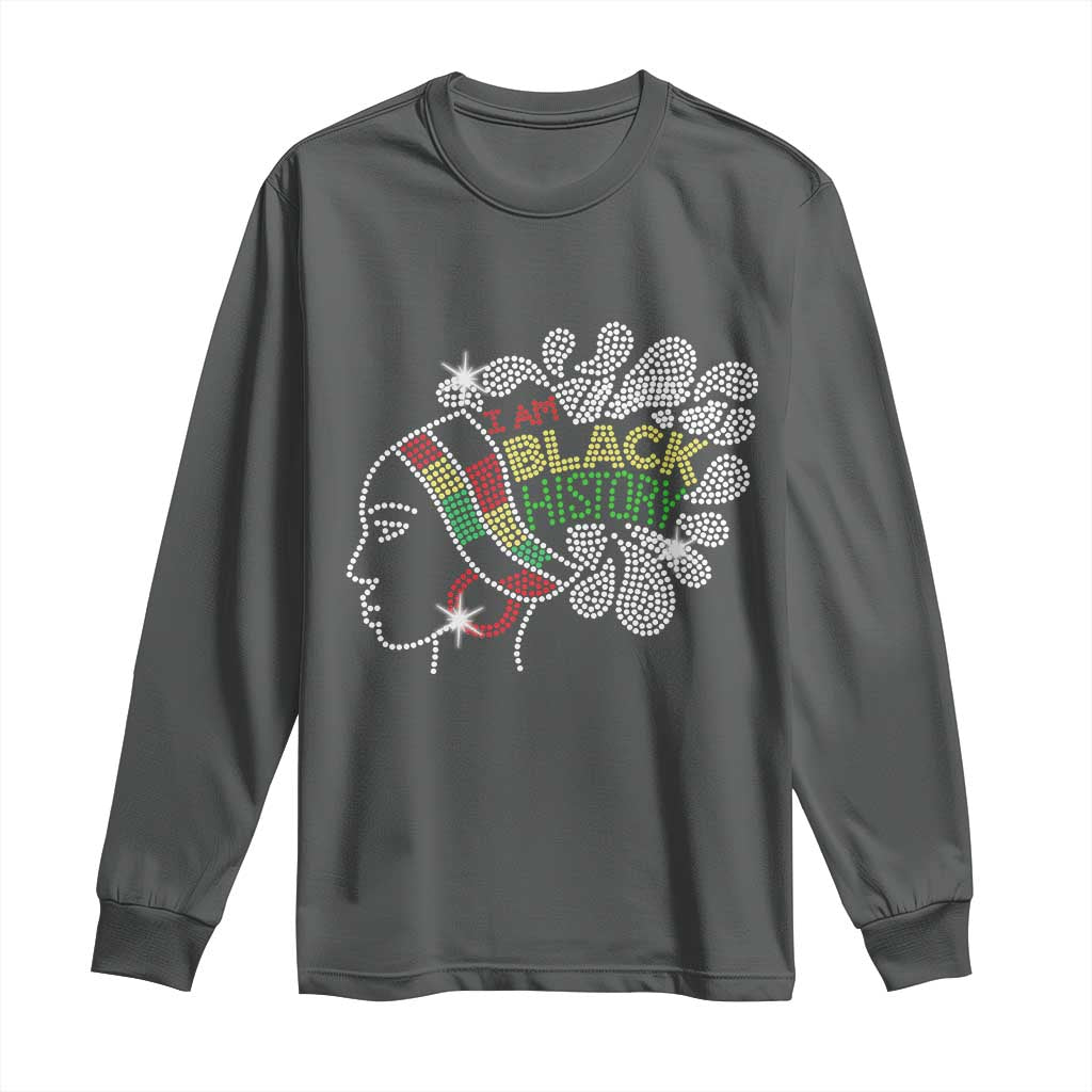 I Am Black History Long Sleeve Shirt Black Girl Sparkling