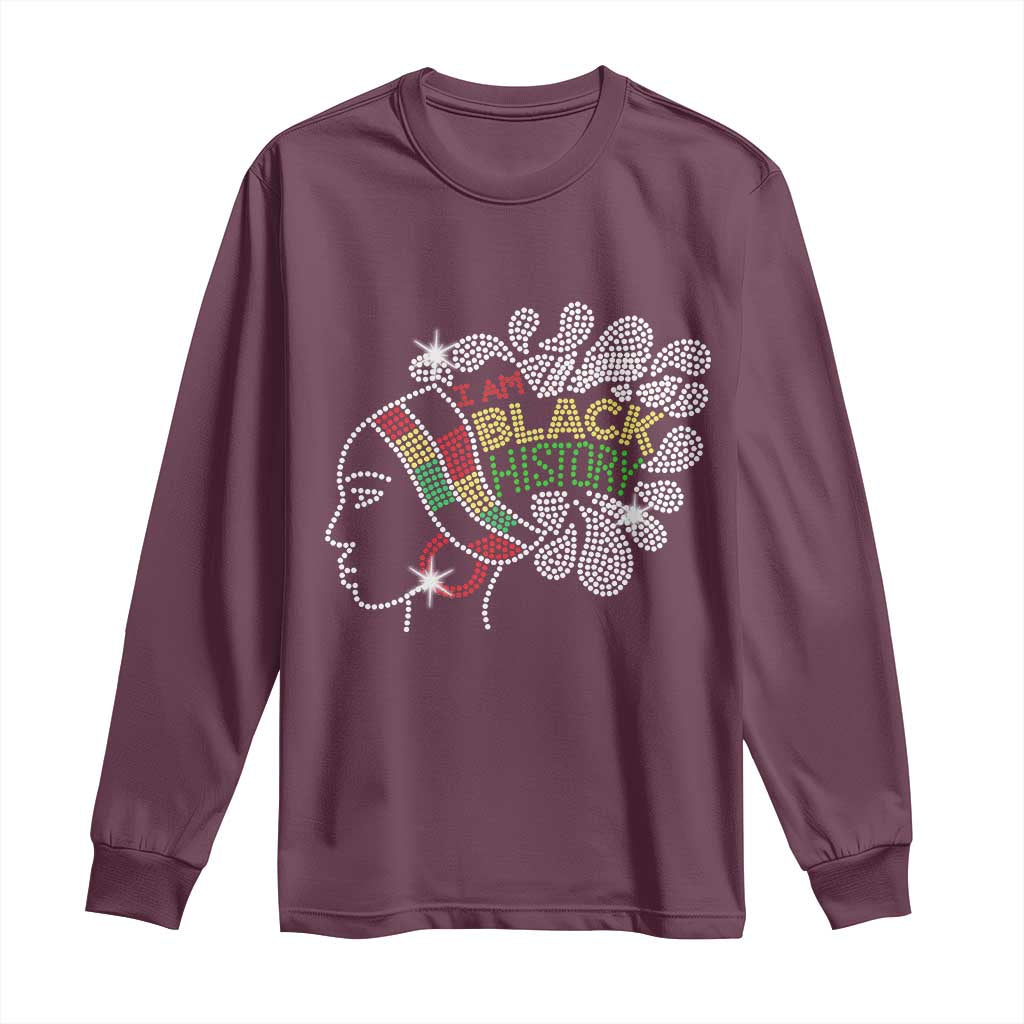 I Am Black History Long Sleeve Shirt Black Girl Sparkling