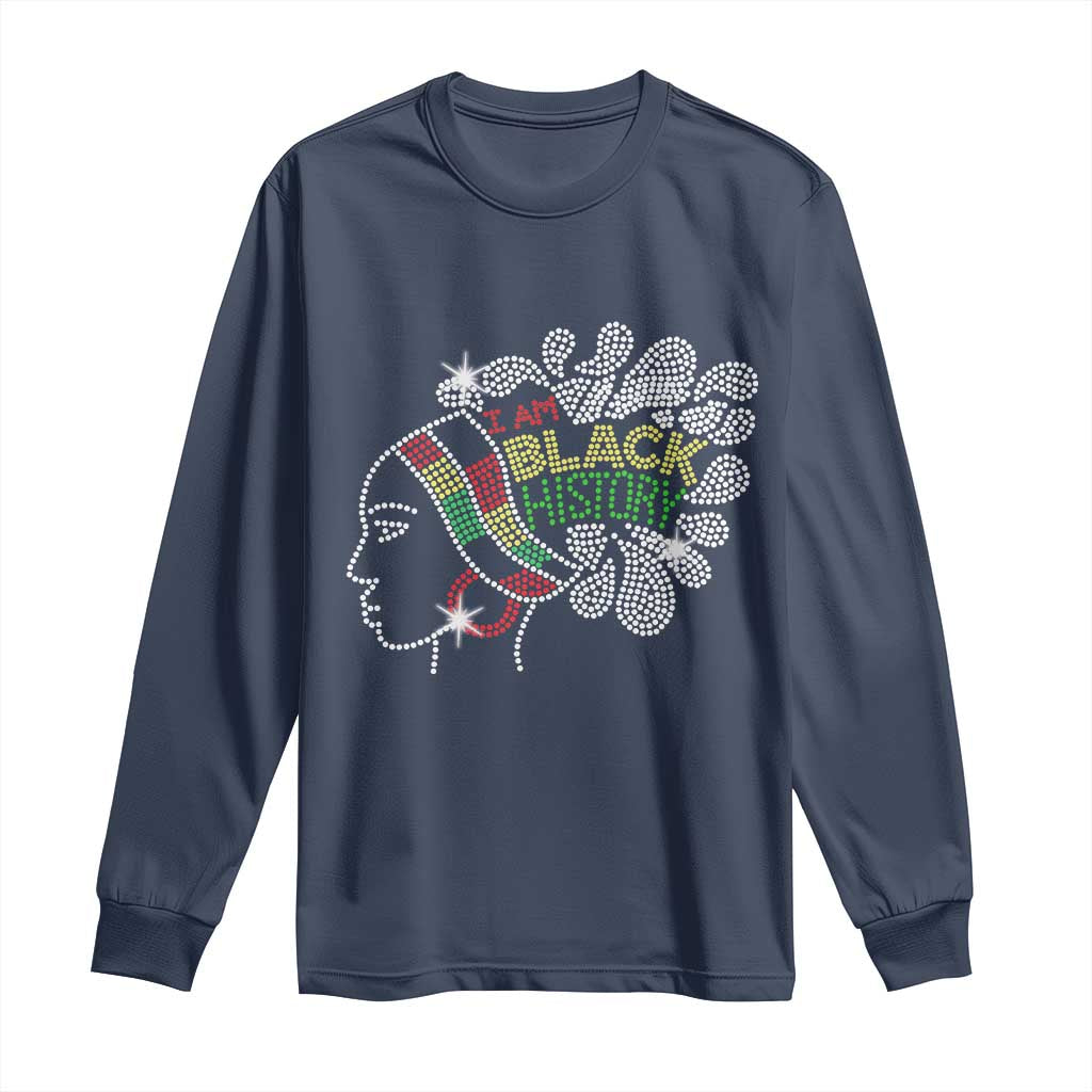 I Am Black History Long Sleeve Shirt Black Girl Sparkling