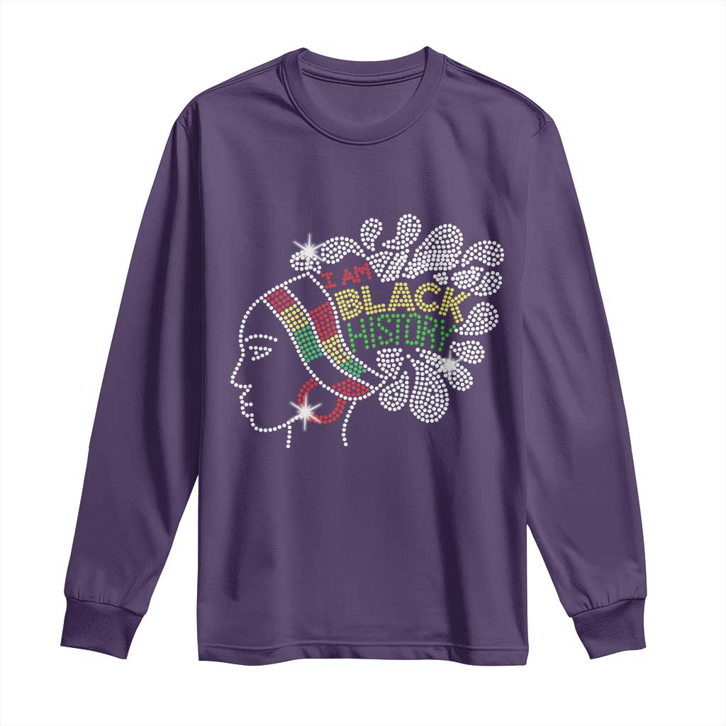 I Am Black History Long Sleeve Shirt Black Girl Sparkling