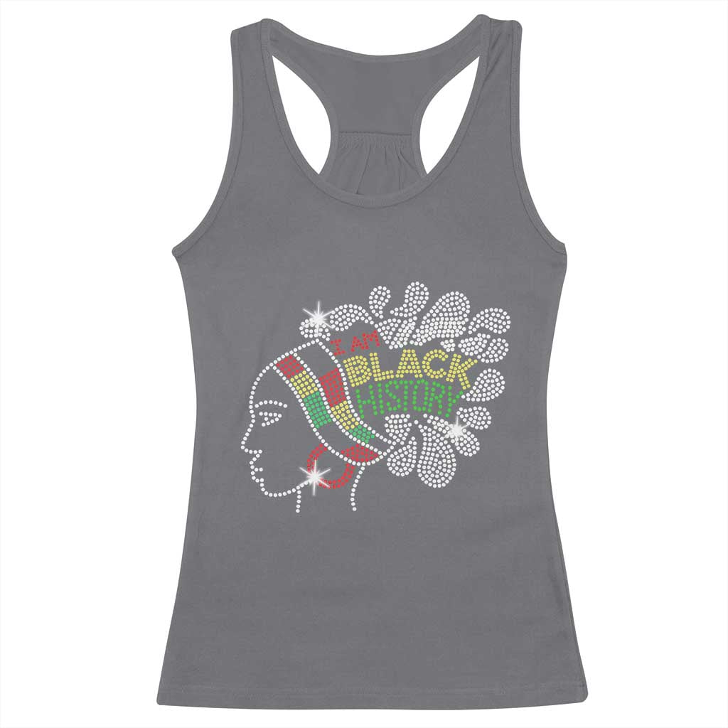 I Am Black History Racerback Tank Top Black Girl Sparkling