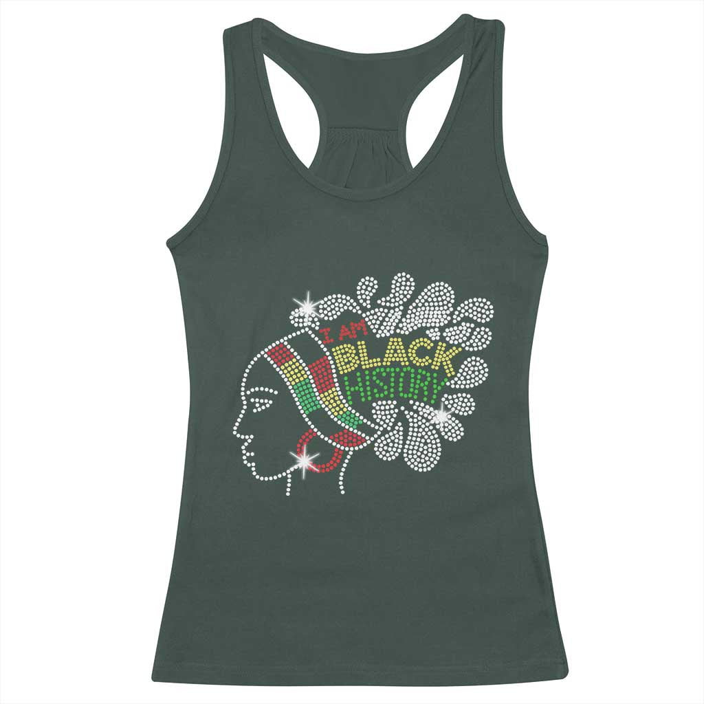 I Am Black History Racerback Tank Top Black Girl Sparkling