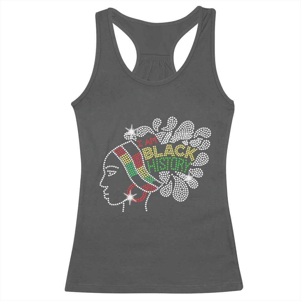 I Am Black History Racerback Tank Top Black Girl Sparkling