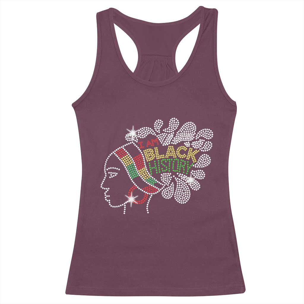 I Am Black History Racerback Tank Top Black Girl Sparkling