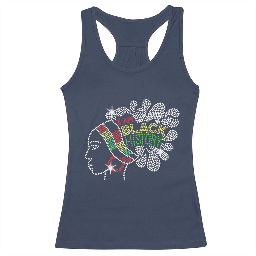 I Am Black History Racerback Tank Top Black Girl Sparkling