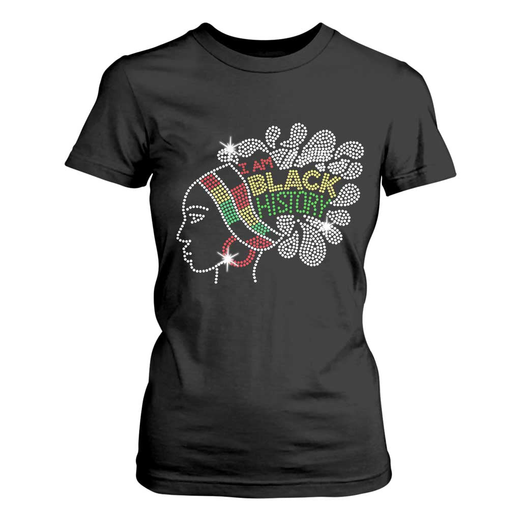 I Am Black History T Shirt For Women Black Girl Sparkling