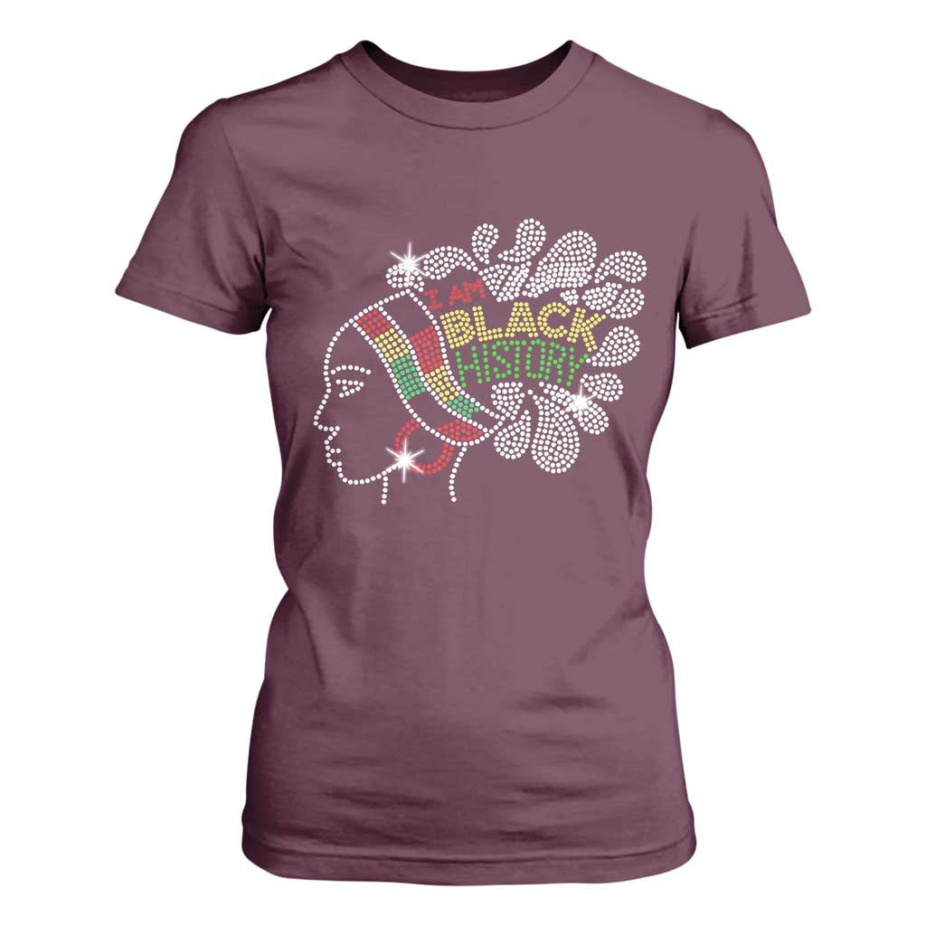 I Am Black History T Shirt For Women Black Girl Sparkling