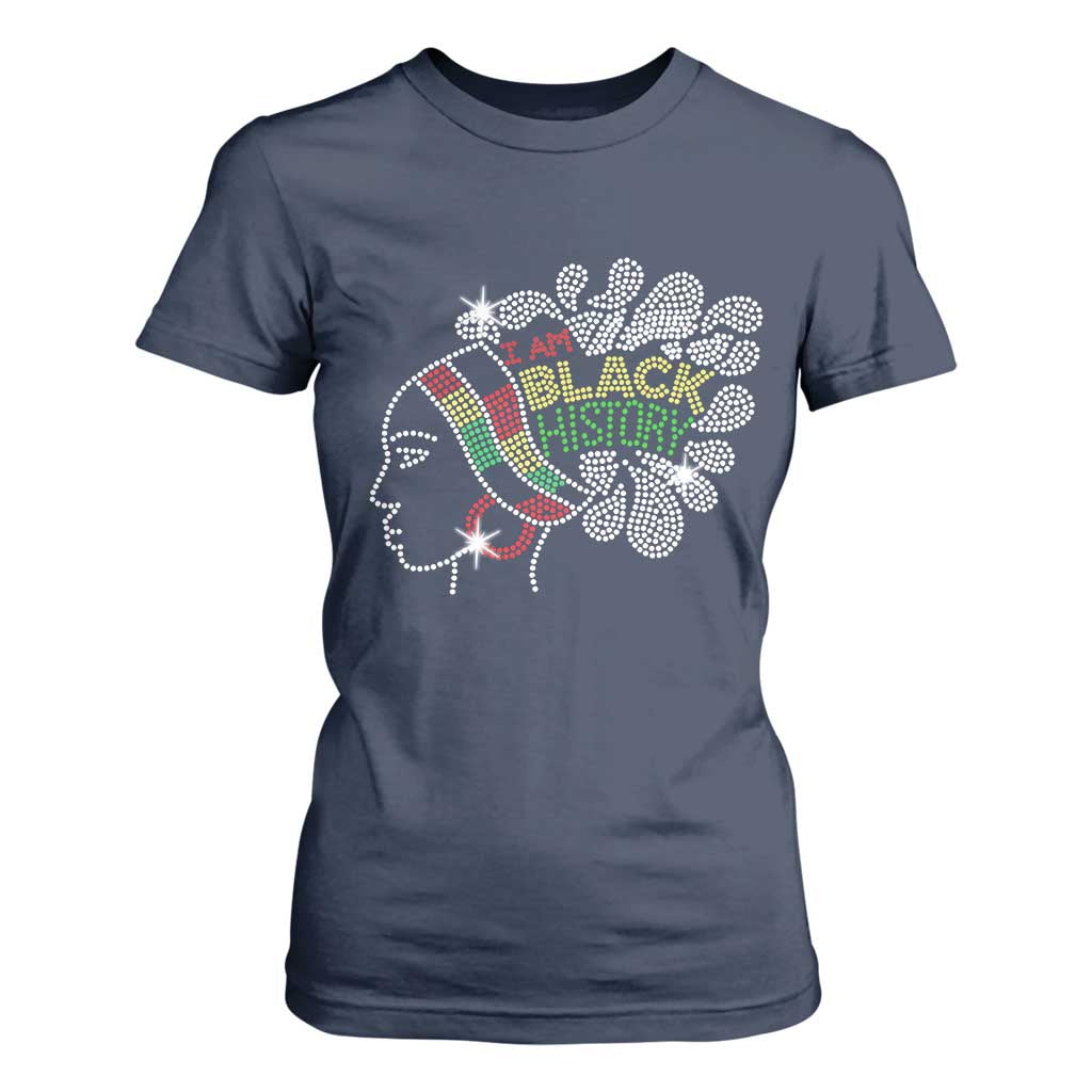 I Am Black History T Shirt For Women Black Girl Sparkling