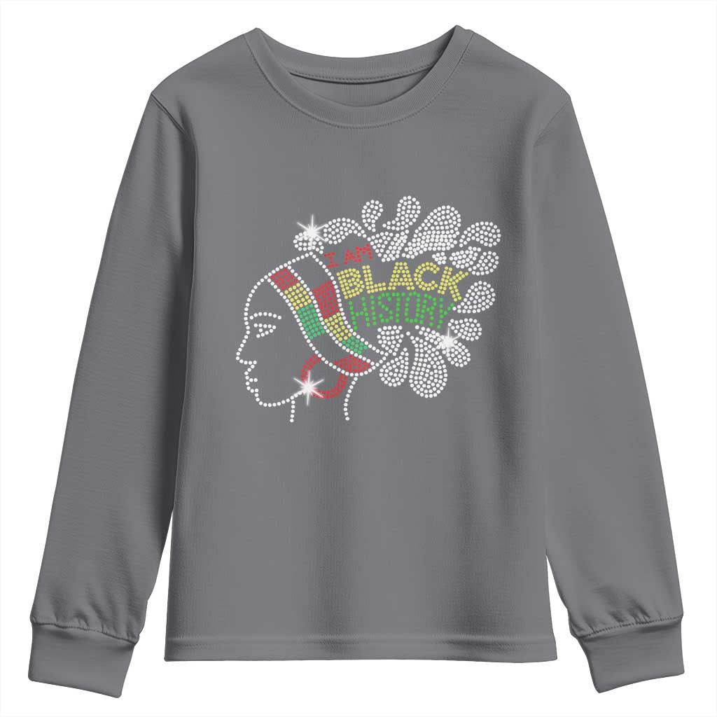 I Am Black History Youth Sweatshirt Black Girl Sparkling