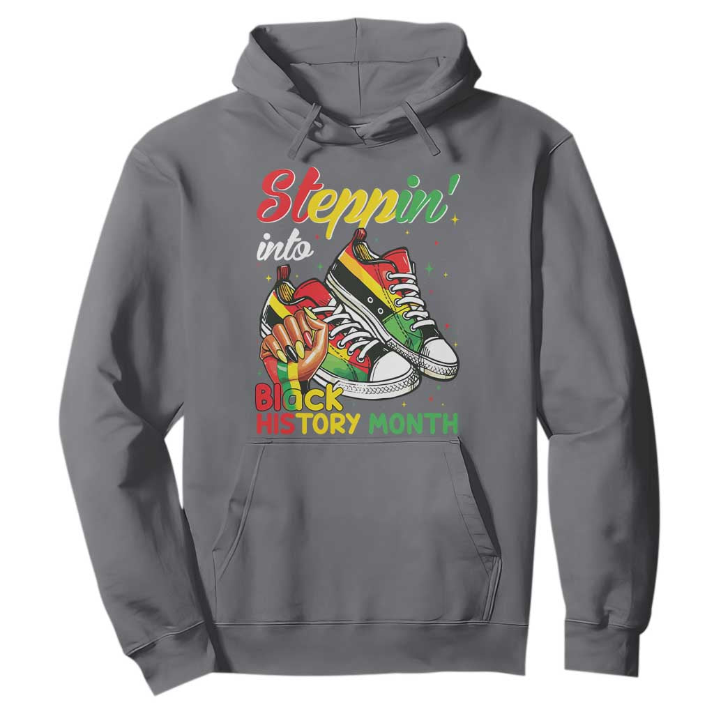 Stepping Into Black History Month Hoodie Proud Black Girls Sneakers