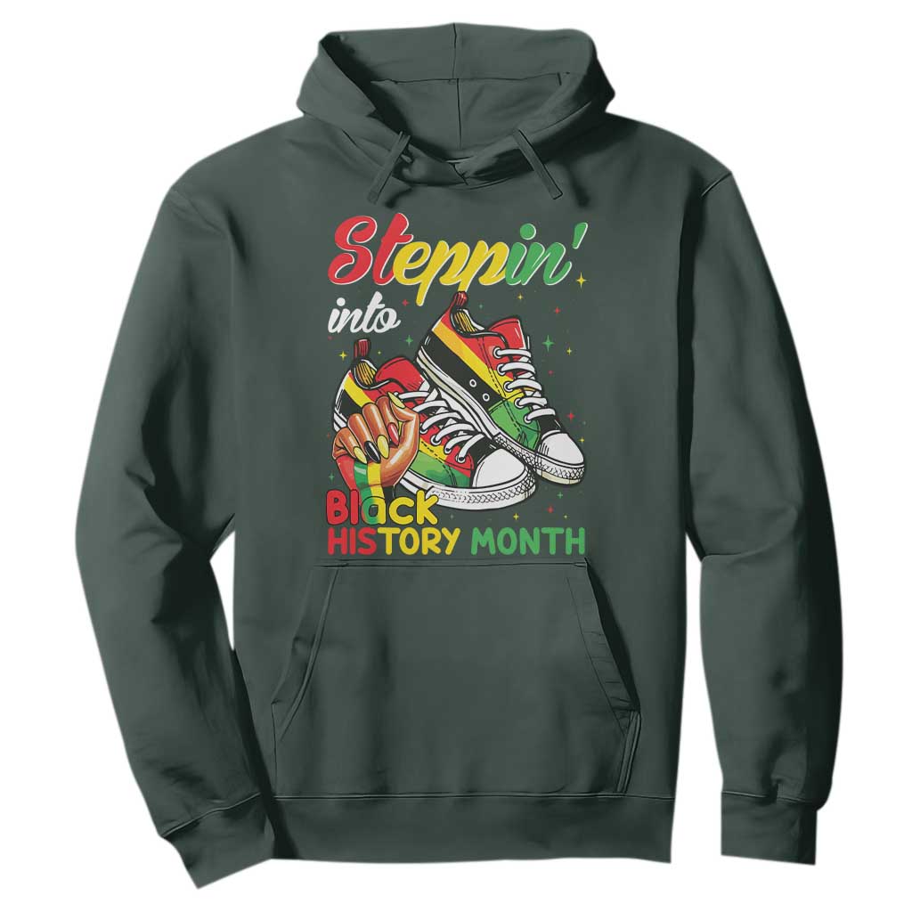 Stepping Into Black History Month Hoodie Proud Black Girls Sneakers