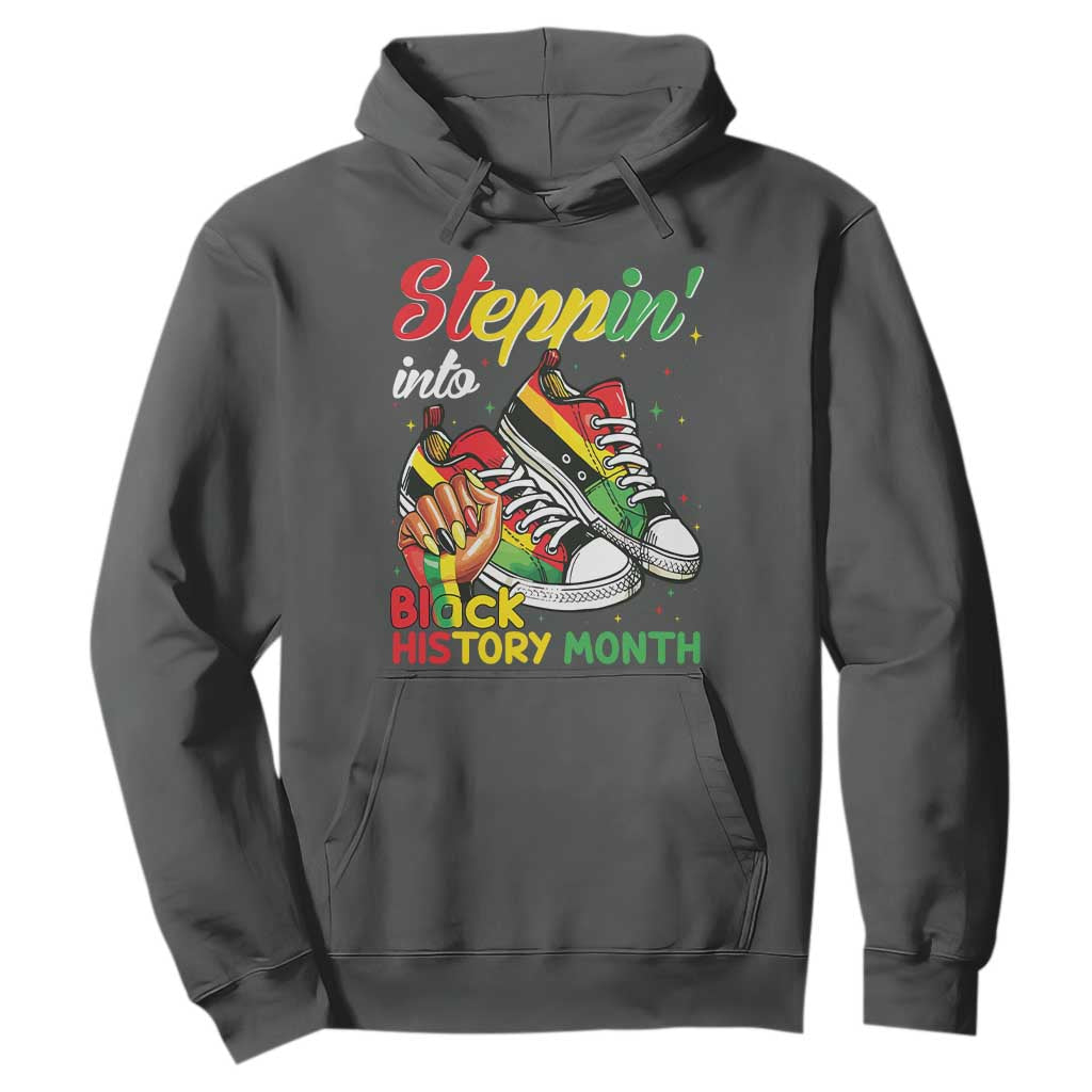 Stepping Into Black History Month Hoodie Proud Black Girls Sneakers