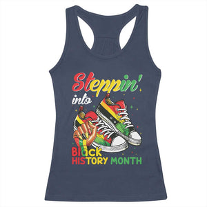 Stepping Into Black History Month Racerback Tank Top Proud Black Girls Sneakers