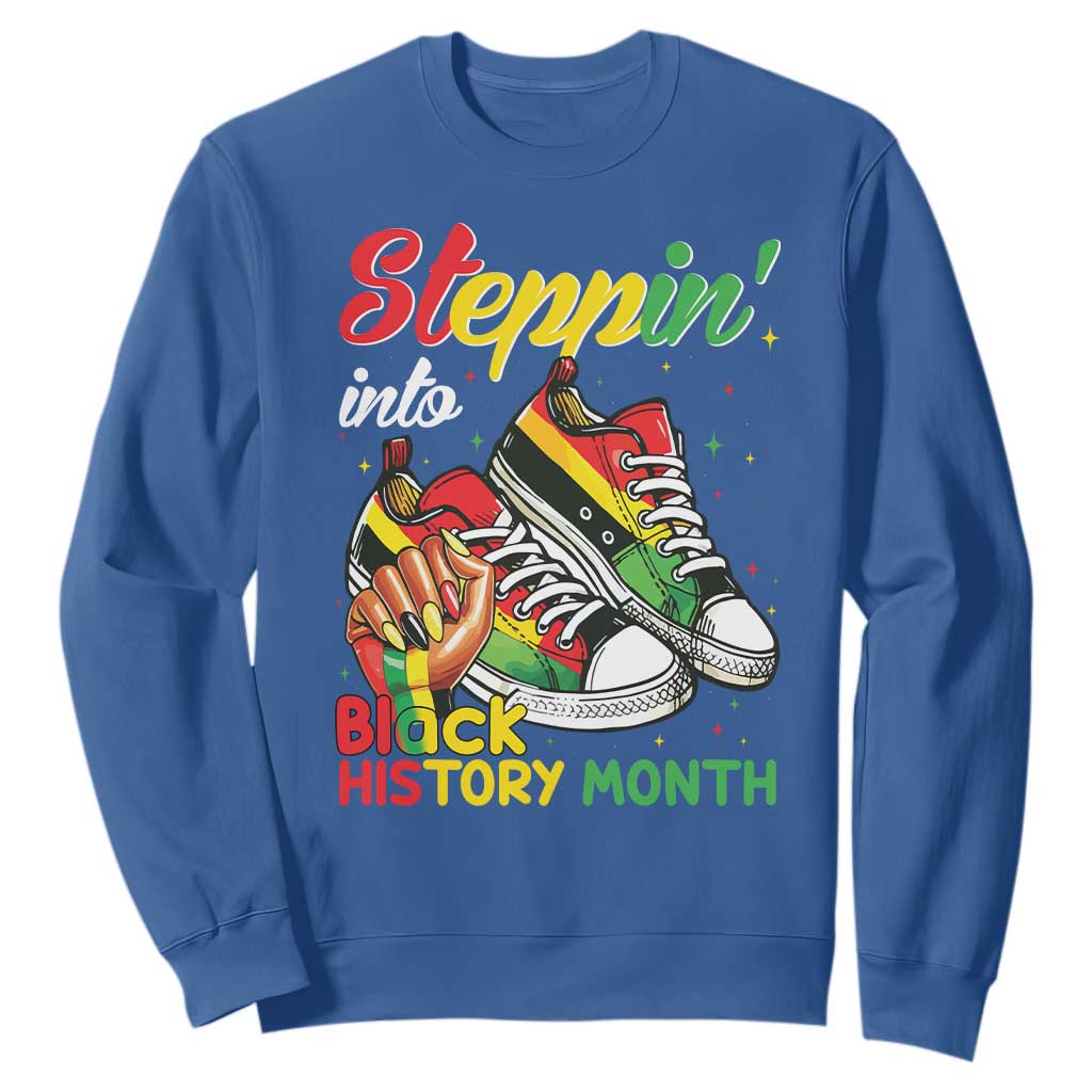 Stepping Into Black History Month Sweatshirt Proud Black Girls Sneakers