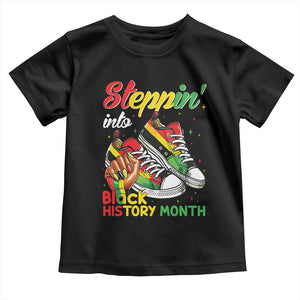 Stepping Into Black History Month Toddler T Shirt Proud Black Girls Sneakers