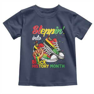 Stepping Into Black History Month Toddler T Shirt Proud Black Girls Sneakers