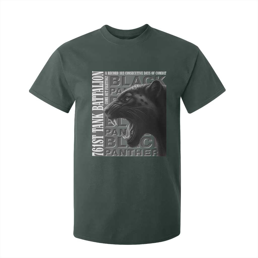 761st Tank Battalion WWII Military History Graphic T Shirt For Kid Come Out Fighting 183 Days Combat Black Panther Honor