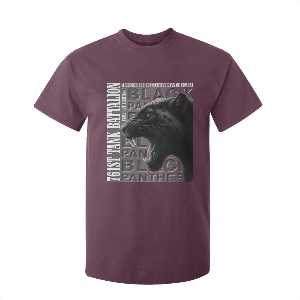 761st Tank Battalion WWII Military History Graphic T Shirt For Kid Come Out Fighting 183 Days Combat Black Panther Honor