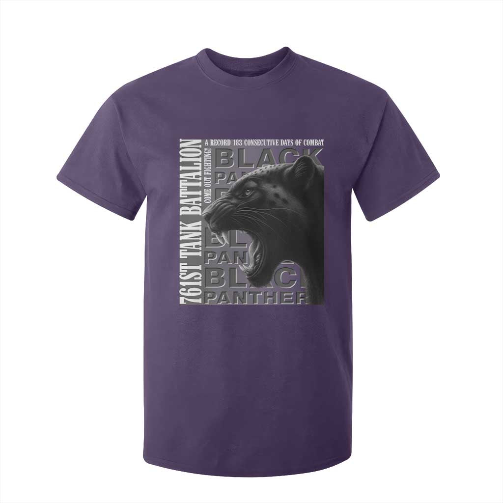 761st Tank Battalion WWII Military History Graphic T Shirt For Kid Come Out Fighting 183 Days Combat Black Panther Honor