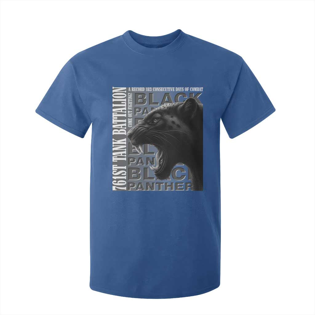 761st Tank Battalion WWII Military History Graphic T Shirt For Kid Come Out Fighting 183 Days Combat Black Panther Honor