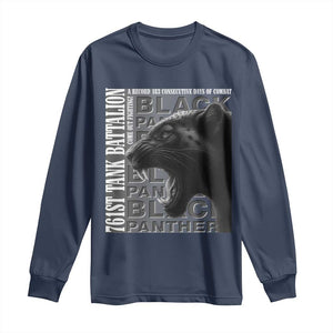 761st Tank Battalion WWII Military History Graphic Long Sleeve Shirt Come Out Fighting 183 Days Combat Black Panther Honor
