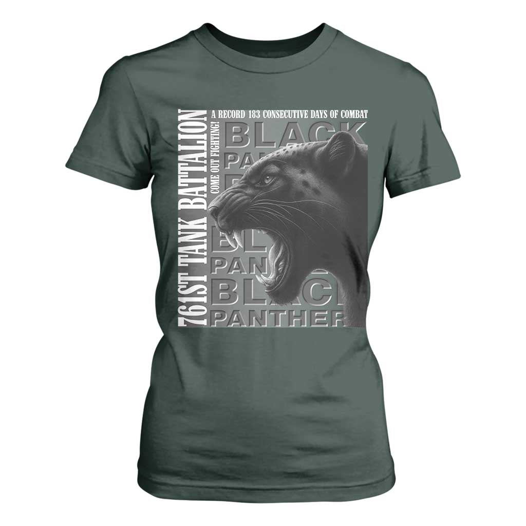 761st Tank Battalion WWII Military History Graphic T Shirt For Women Come Out Fighting 183 Days Combat Black Panther Honor