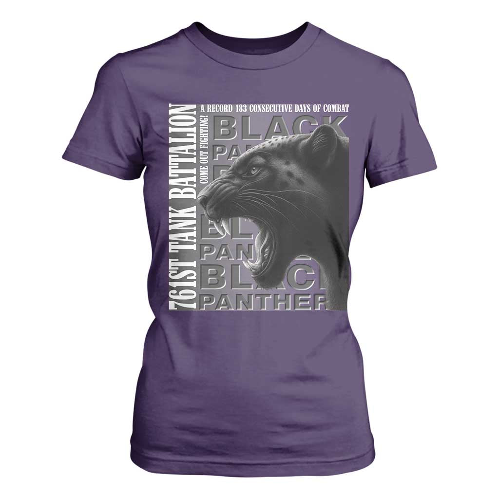 761st Tank Battalion WWII Military History Graphic T Shirt For Women Come Out Fighting 183 Days Combat Black Panther Honor
