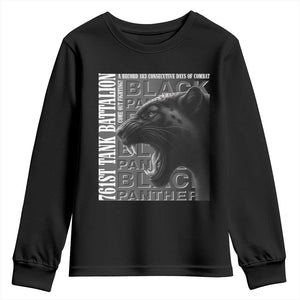 761st Tank Battalion WWII Military History Graphic Youth Sweatshirt Come Out Fighting 183 Days Combat Black Panther Honor