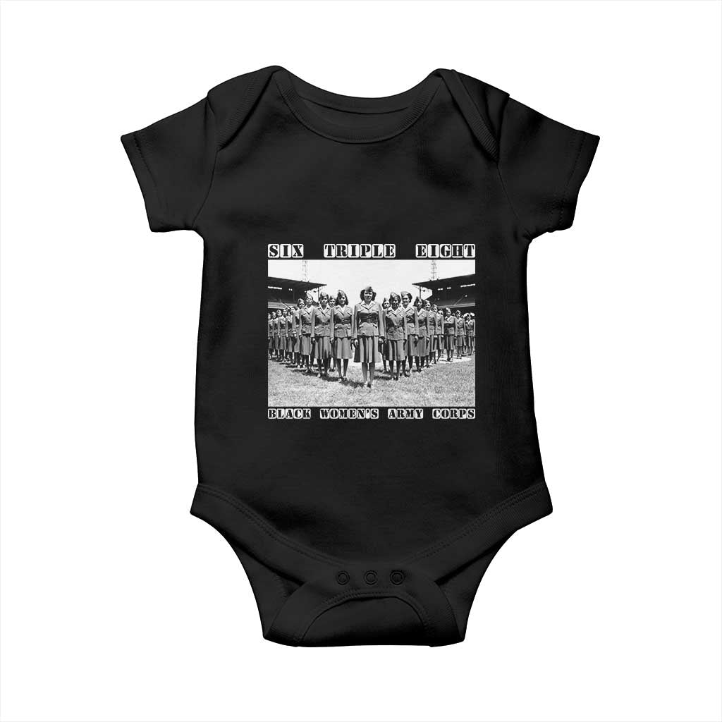 6888th Battalion 6 Triple 8 Baby Onesie Black Women's Army Corps