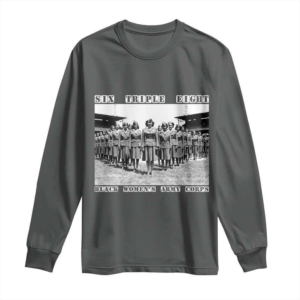 6888th Battalion 6 Triple 8 Long Sleeve Shirt Black Women's Army Corps