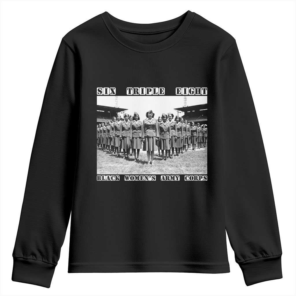6888th Battalion 6 Triple 8 Youth Sweatshirt Black Women's Army Corps