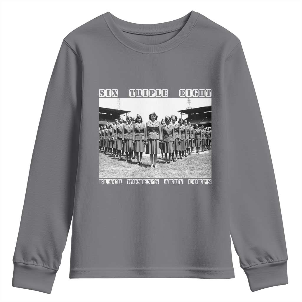 6888th Battalion 6 Triple 8 Youth Sweatshirt Black Women's Army Corps