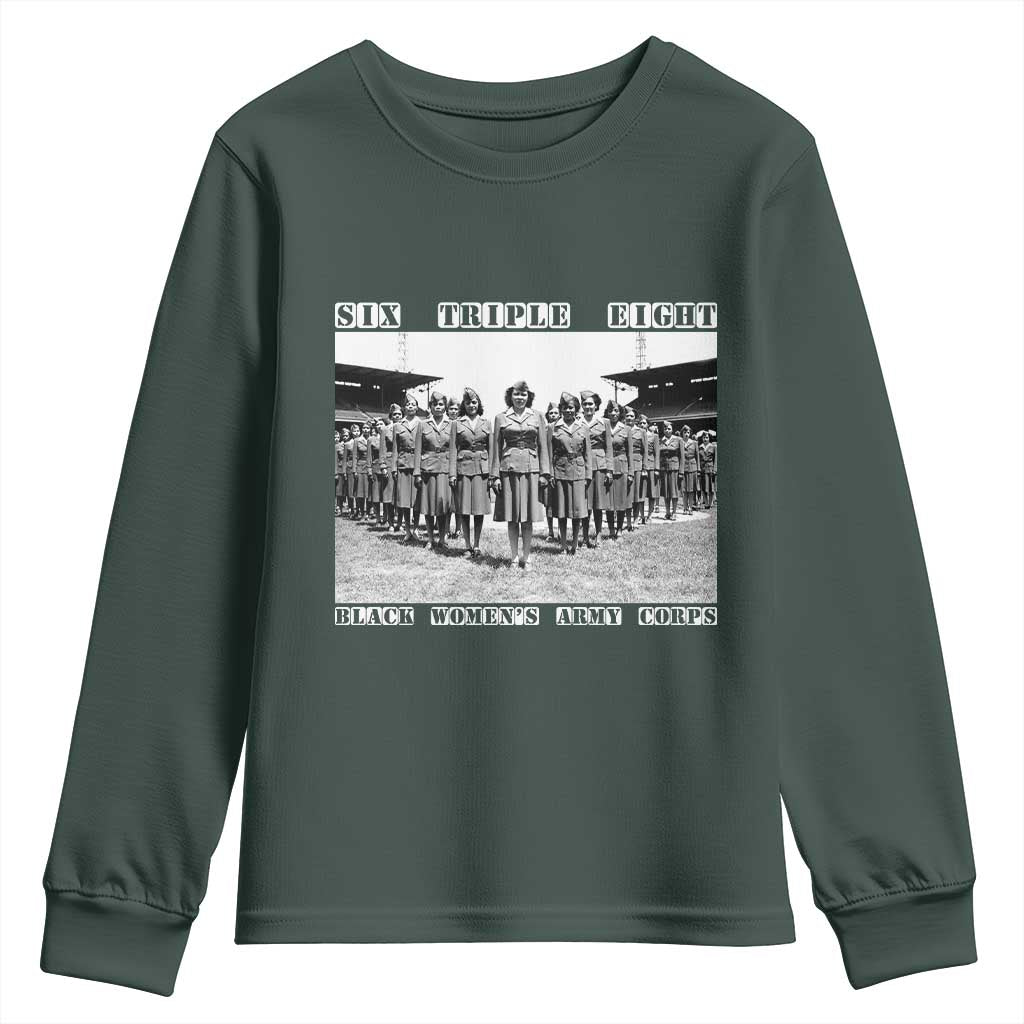 6888th Battalion 6 Triple 8 Youth Sweatshirt Black Women's Army Corps