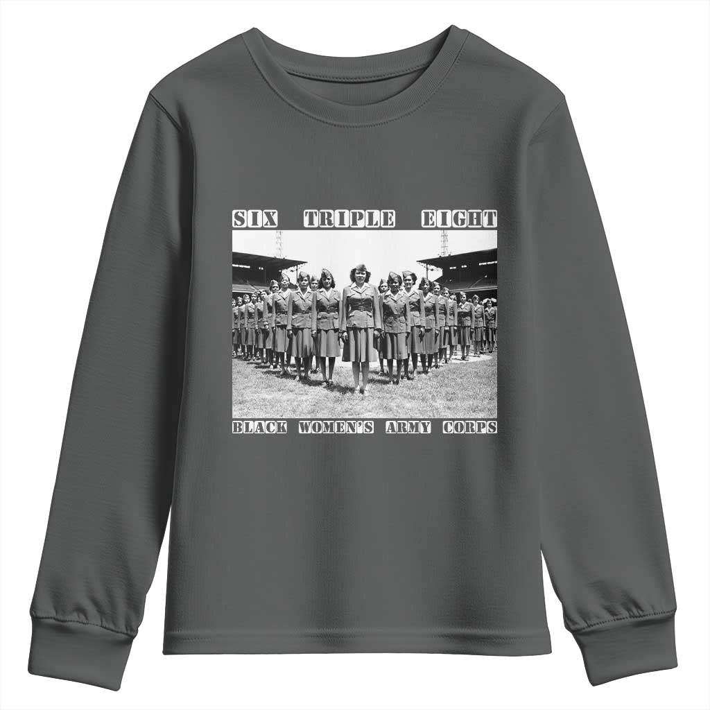 6888th Battalion 6 Triple 8 Youth Sweatshirt Black Women's Army Corps