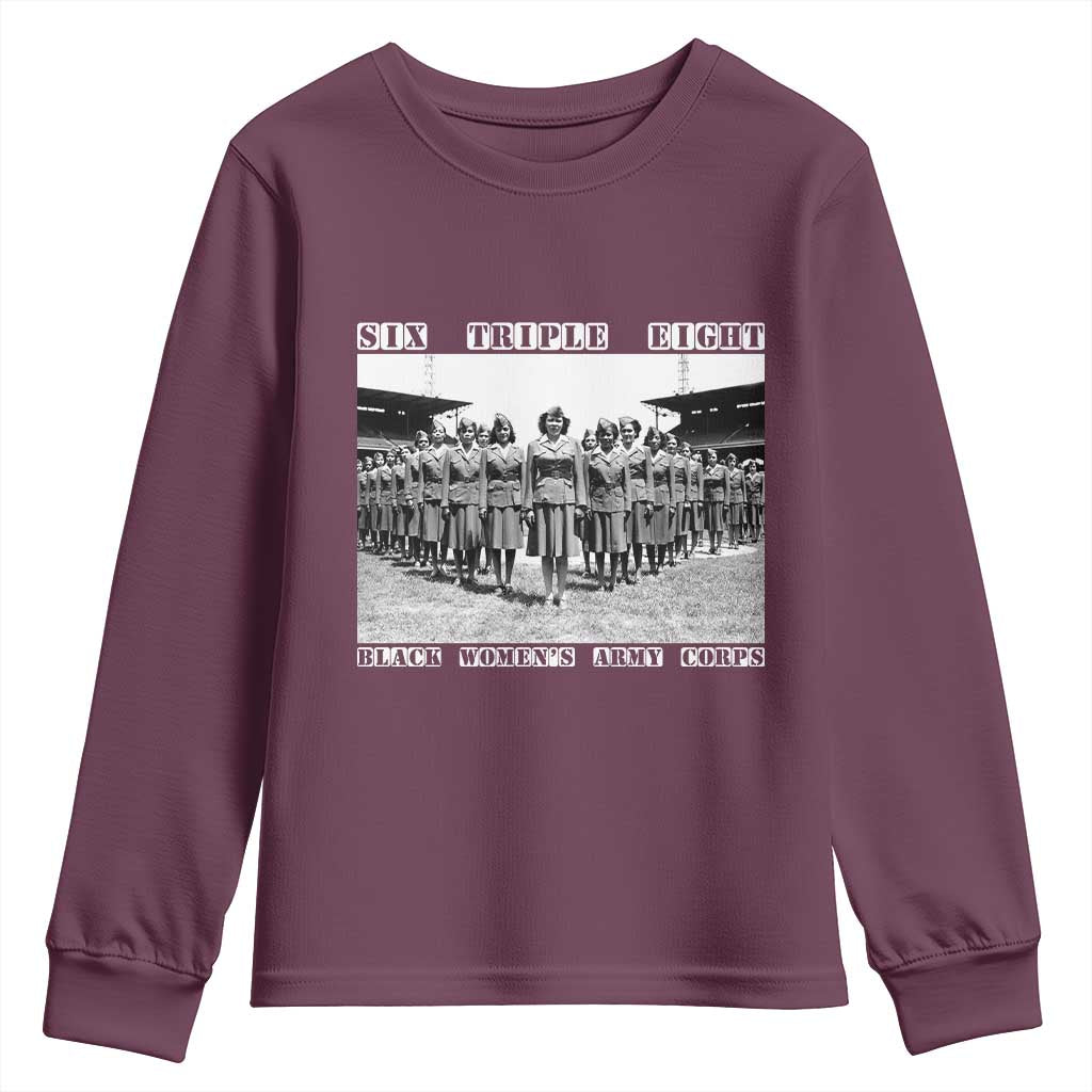 6888th Battalion 6 Triple 8 Youth Sweatshirt Black Women's Army Corps