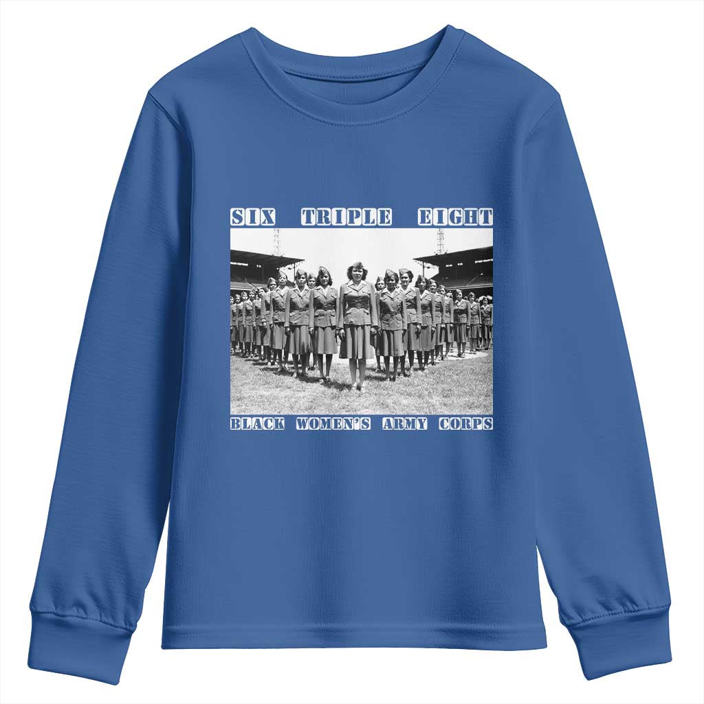 6888th Battalion 6 Triple 8 Youth Sweatshirt Black Women's Army Corps