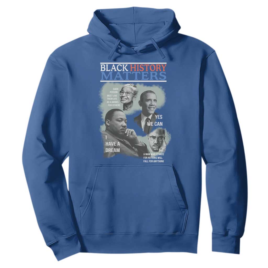 Black History Inspirational Hoodie MLK Malcolm X Obama Rosa Parks Tribute - African Pride