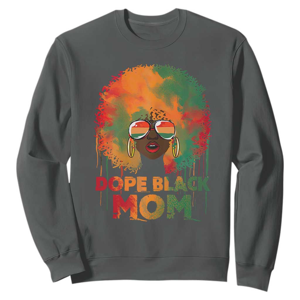 Dope Black Mom Sweatshirt Proud Afro Melanin Woman Mother's Day Gift