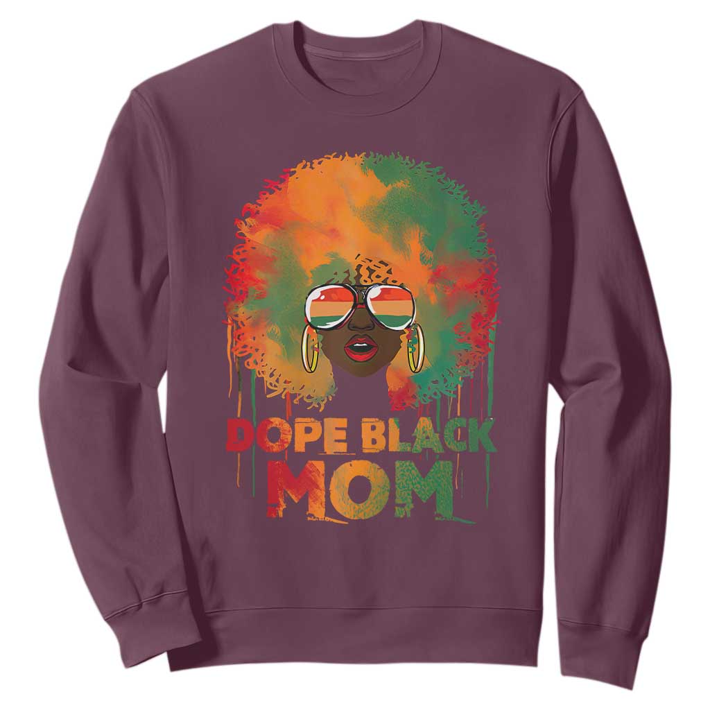Dope Black Mom Sweatshirt Proud Afro Melanin Woman Mother's Day Gift