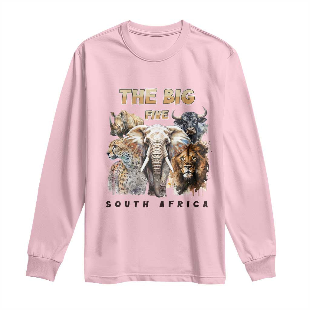 The Big Five South Africa Long Sleeve Shirt Elephant Lion Rhino Buffalo Leopard Animals Safari Wildlife