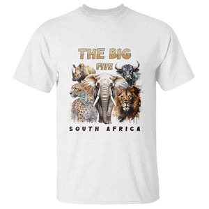 The Big Five South Africa T Shirt Elephant Lion Rhino Buffalo Leopard Animals Safari Wildlife
