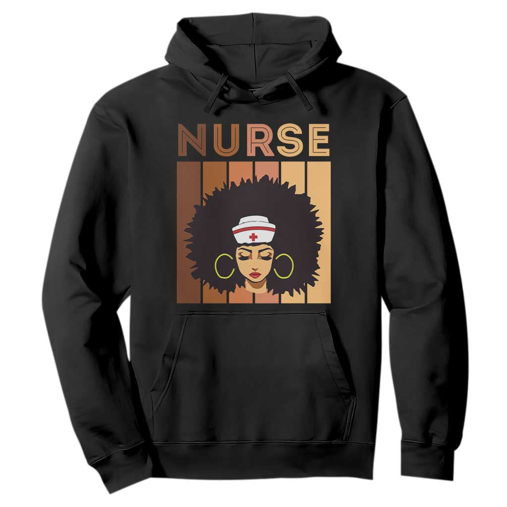 Black Nurse Hoodie Magic Afro Melanin RN Woman