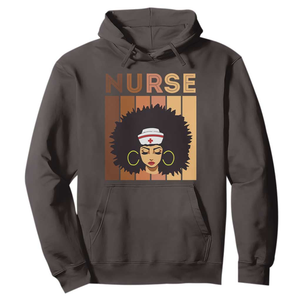 Black Nurse Hoodie Magic Afro Melanin RN Woman