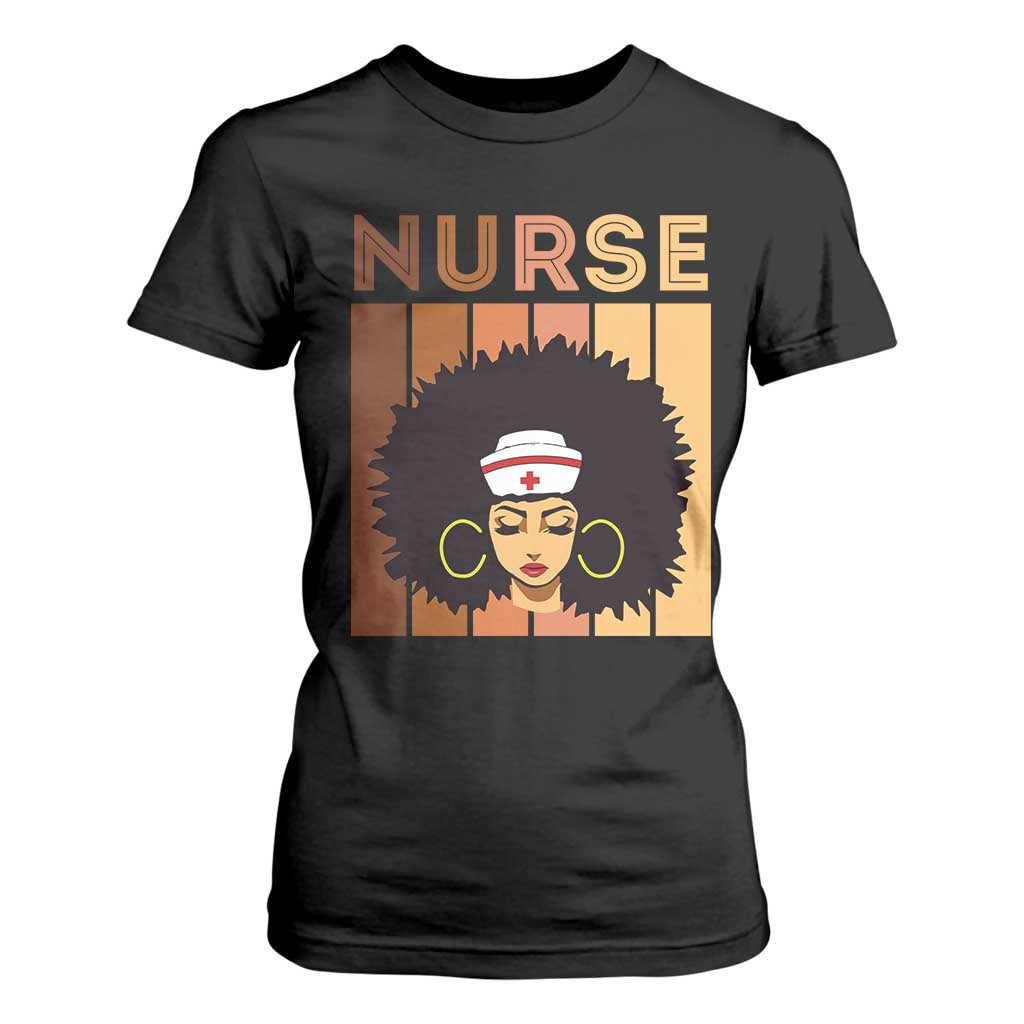 Black Nurse T Shirt For Women Magic Afro Melanin RN Woman