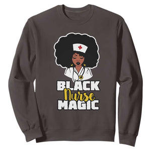 Black Nurse Magic Sweatshirt Afro Melanin RN Nursing Woman