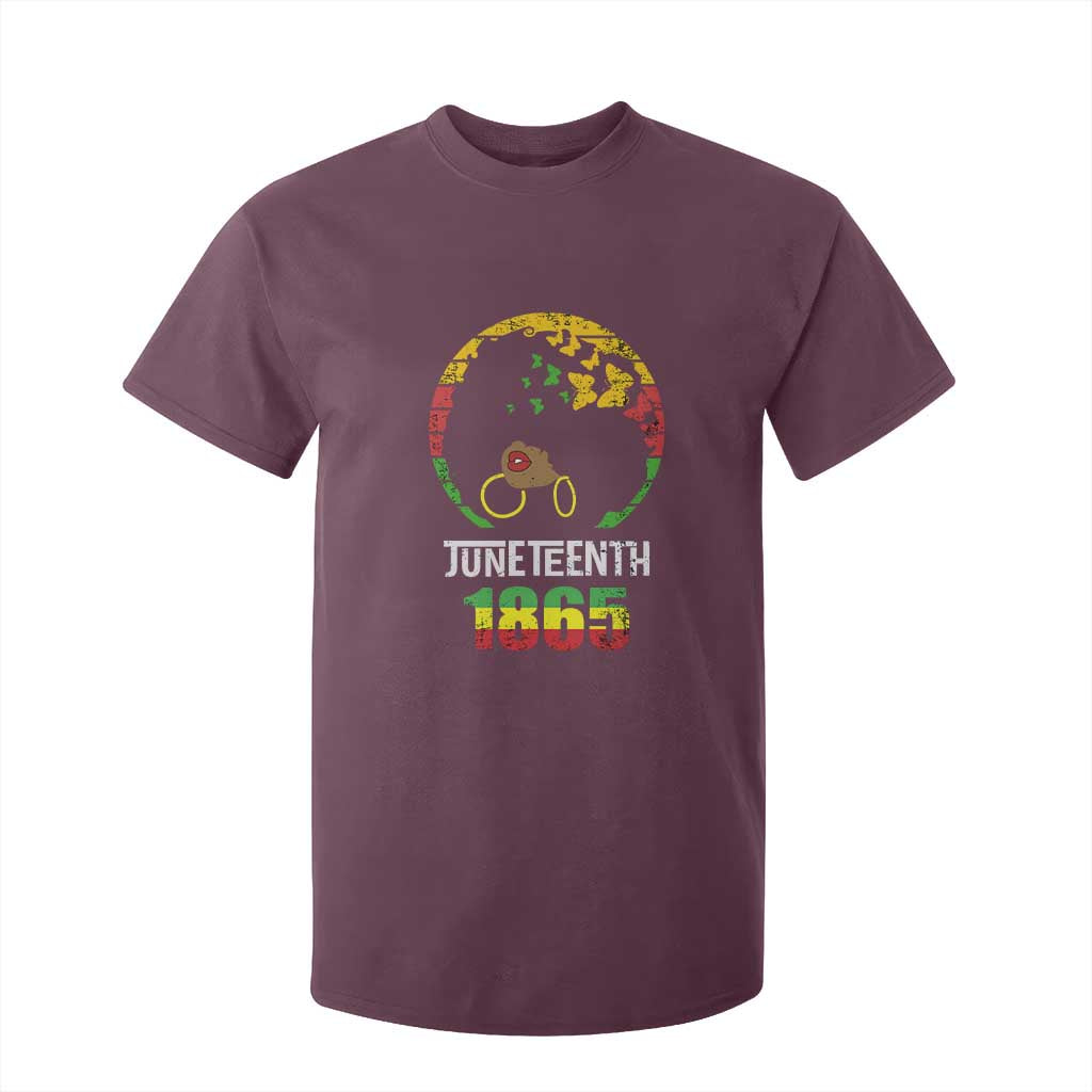 Juneteenth 1865 T Shirt For Kid Retro Black Woman Pride